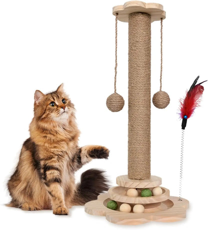1pcs High-Quality Cat Scratch Post, Rotating Platform, Durable and Non Shedding