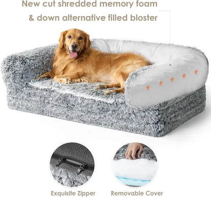 Foldable Human Dog Bed, 72x44x11 Orthopedic Memory Foam Pet Couch for Adults with Waterproof Cover & Non-Slip Bottom