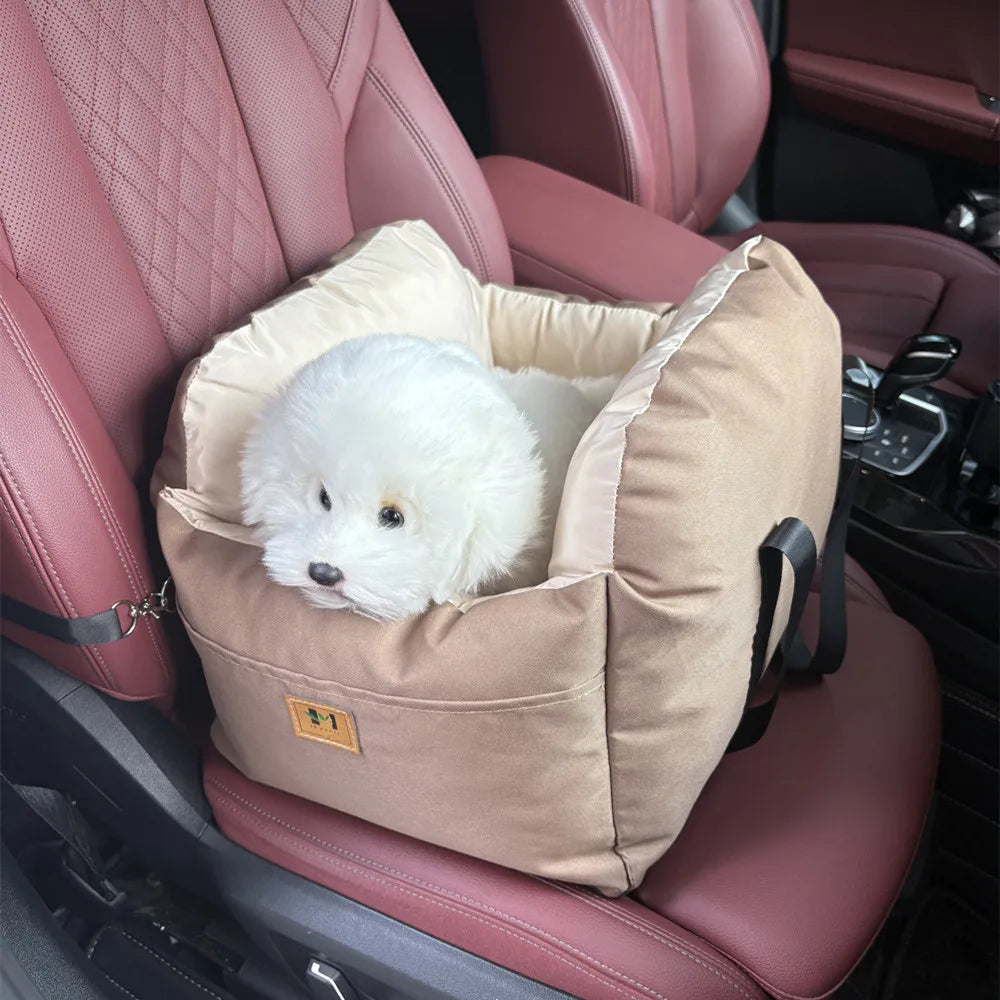 Dog Car Seat with Safety Belt, Booster Seat with Washable Cushion