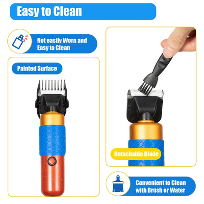 36W Professional Dog Clipper Grooming Kit Adjustable Comb & Detachable Blades Trimmer