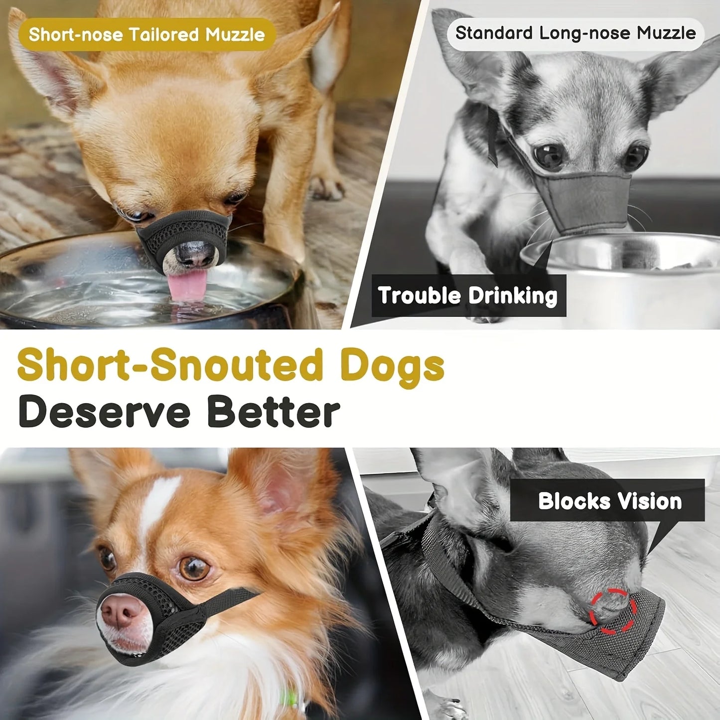 Mesh Muzzle For Short Snout And Small Medium Dogs
