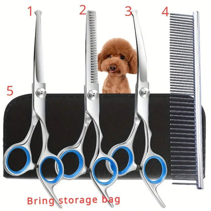 5-piece Professional Pet Beauty Scissors Set - Essential for Pets