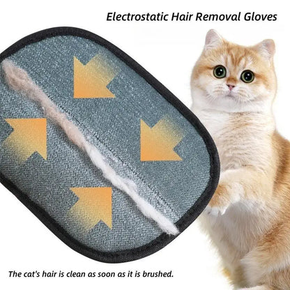 Pet Hair Remover Gloves Electrostatic for Cats & Dogs