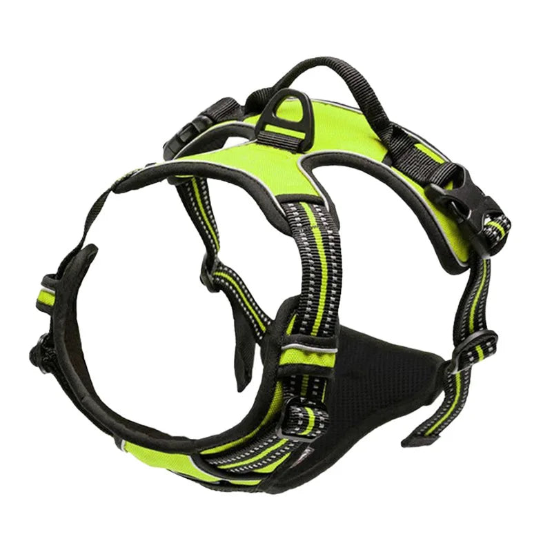 Dog reflective harness, chest strap with leash