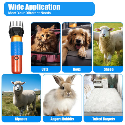 36W Professional Dog Clipper Grooming Kit Adjustable Comb & Detachable Blades Trimmer