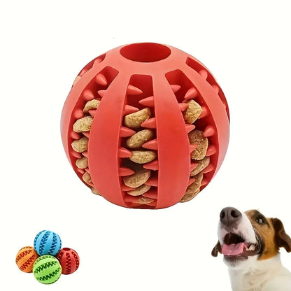 2Pc Interactive Dog Chew Toys Treat Dispenser Dental Cleaning Balls