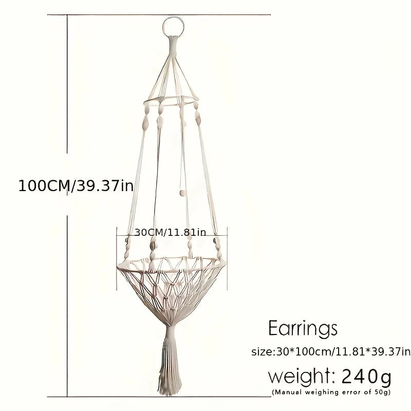 Extra Large Hand-woven Cotton Rope Cat Hammock 40cm/15.75in Super Load-bearing Durable Fits 2 Cats