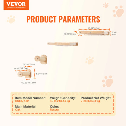 Wall Mounted Cat Shelves and Perches with Jumping Boards