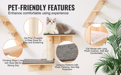 Wall Mounted Cat Shelves and Perches with Jumping Boards